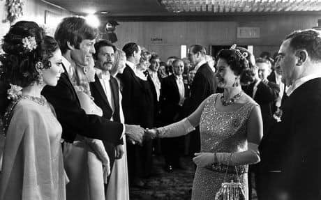 rchamberlain34's tweet photo. Richard meets Queen Elizabeth II at the Royal Film Performance of Franco Zeffirelli’s Romeo and Juliet March 4, 1968 at the Odeon Theatre in Leicester Square. #RichardChamberlain #QueenElizabeth #TheCrown #Jubilee #PlatinumJubilee #BuckinghamPalace #RoyalFamily #British #UK https://t.co/uoJl09rdYS