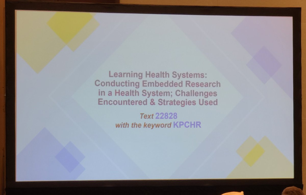 Great #ARM22 session right now on 'Learning Health Systems: Conducting Embedded Research in a Health System; Challenges Encountered & Strategies Used' #LHS #learninghealthsystems #embeddedresearch