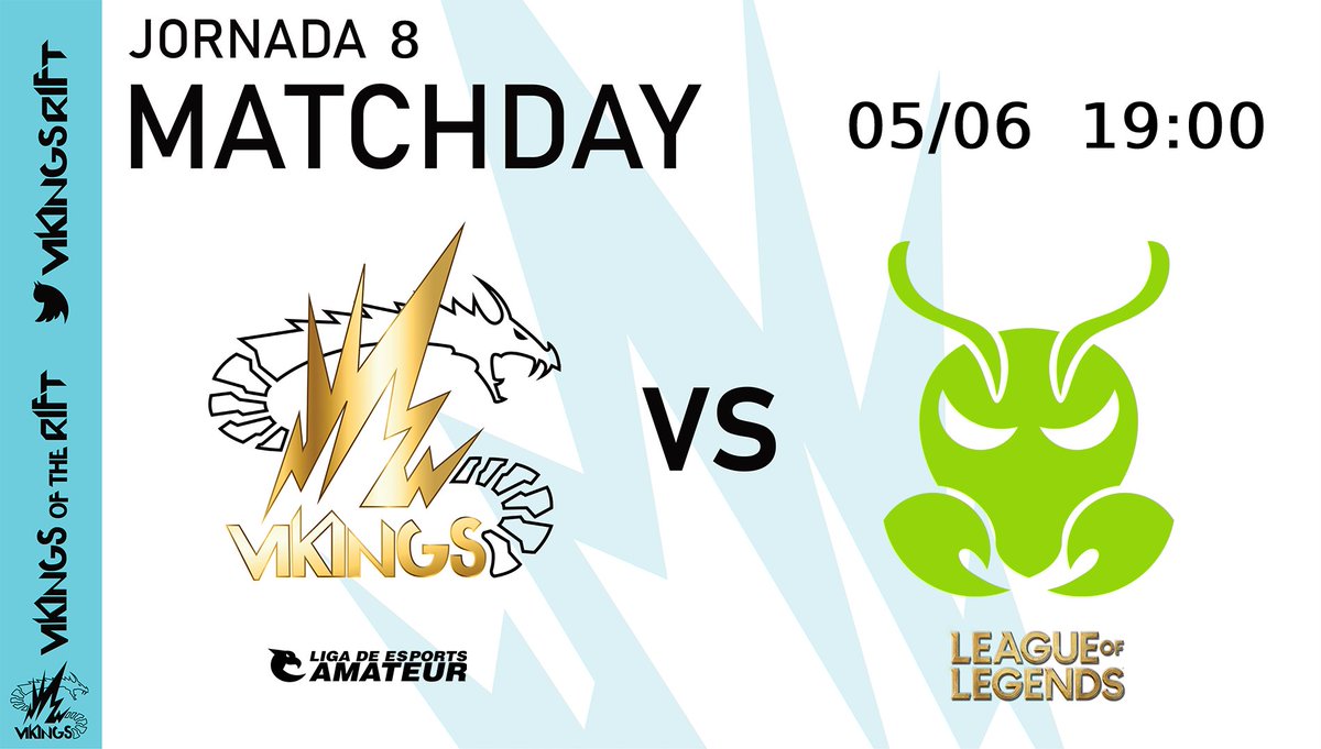 🏆[Match Day] Vikings of the Rift 🏆

⭐Octava jornada de <a href="/LEAmateur_/">LEA</a> y recibimos a 
<a href="/krabnetclub/">KRΛBNΞT ✧</a>⭐

🎙️Casteado por la gran <a href="/XNimro/">x Nimro x</a>🎙️

📹 Este partido se podrá seguir a través, de nuestro canal de Twitch twitch.tv/vikingsoftheri…📹

#SköllVikings