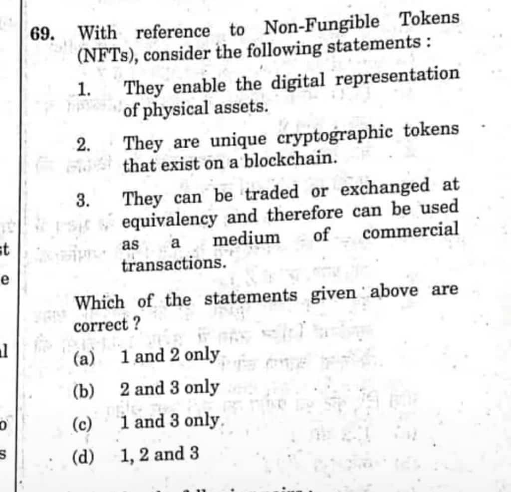 SujalJethwani's tweet photo. Still you doubt #NFTs existence?

This question came in UPSC prelims! https://t.co/G3s0zU3tzW