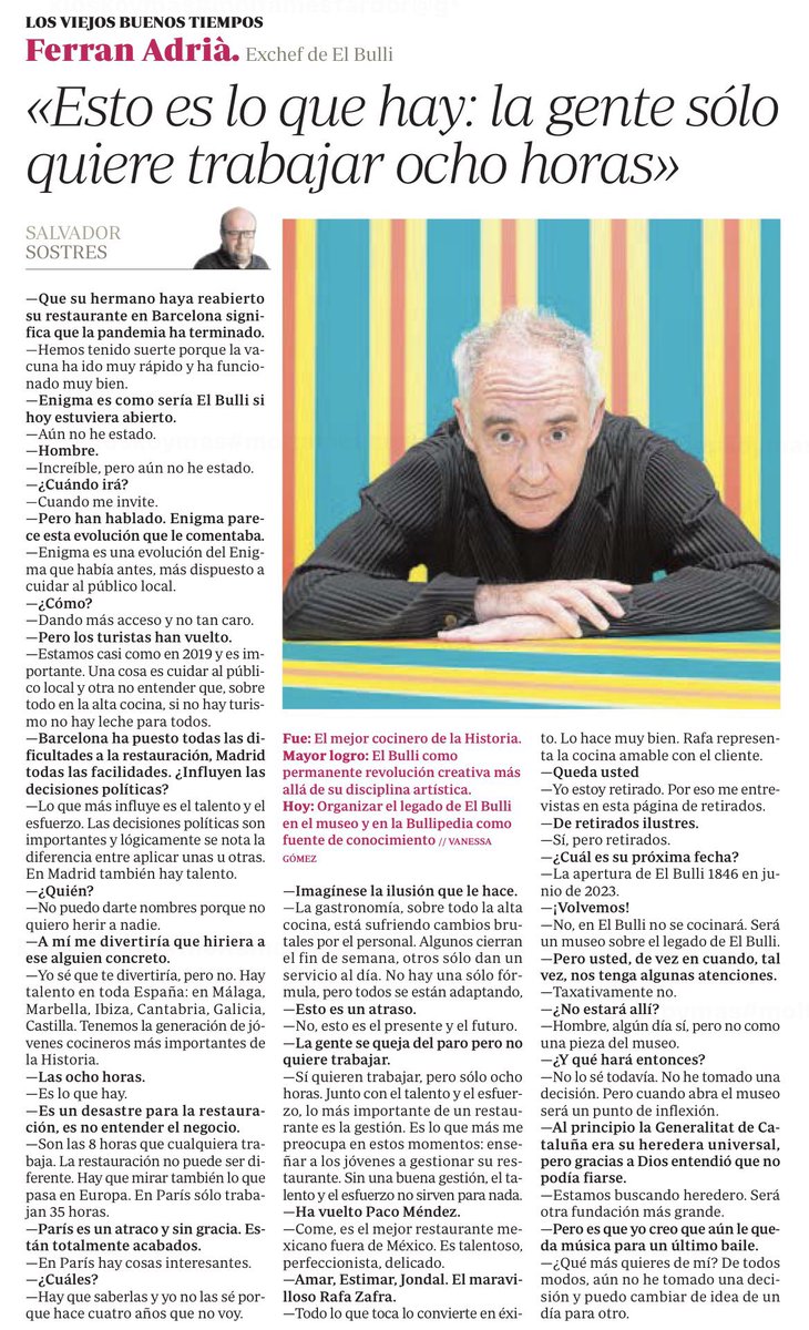 FrankTornen's tweet photo. Una delicia ver a Ferran Adrià explicarse y corregir a Sostres en cada respuesta. https://t.co/7VA4FYgsWk