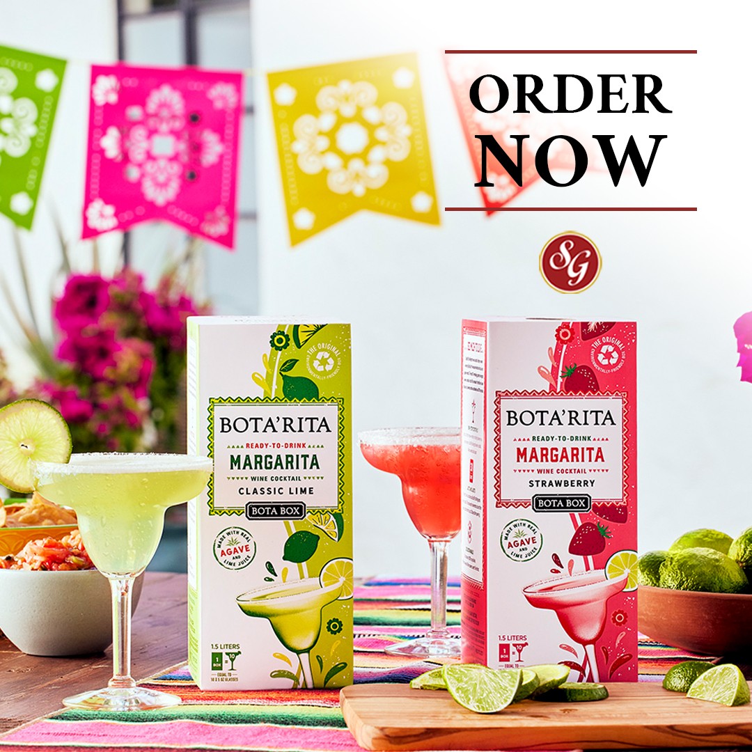 SGWineSpirits's tweet photo. Itโs a party in a box with the NEW BotaโRita ready-to-drink margarita wine cocktail. Say adios to mixing drinks, and hola to mixing with friends!โ ๐น Shop #BotaBox now: https://t.co/z5QbR6dwDa. #SipResponsibly #BotaBoxWine #BotaRita https://t.co/h9d8EUCkuH