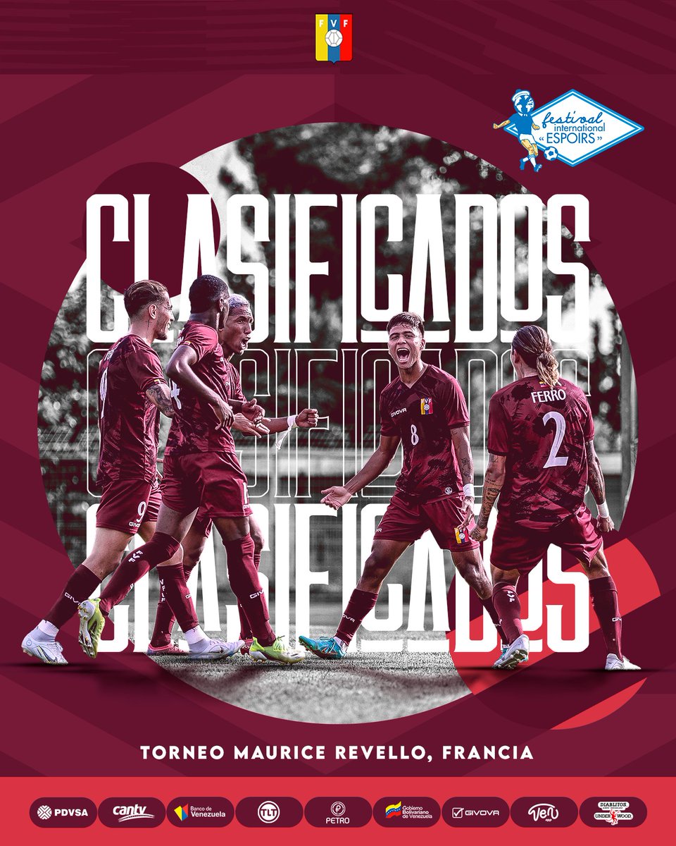juvenilesfvf's tweet photo. ¡Venezuela adentro! 🇻🇪

Con 8 puntos y como líder del Grupo B, la Vinotinto se clasificó a Semifinales del @TournoiMRevello 

#VamosVinotinto https://t.co/NeltaOo3SR