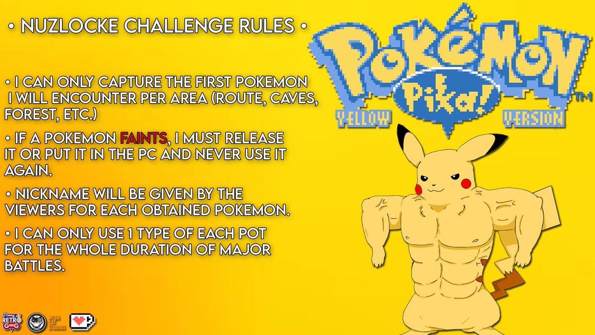 FreemournePh's tweet photo. This our Nuzlocke Rules for tomorrow's Pokemon Yellow version stream. See you guys on twitch at 8PM (GMT+8)
#PokeMourne #Pokemon #YellowVersion https://t.co/kCpH3dkKGp