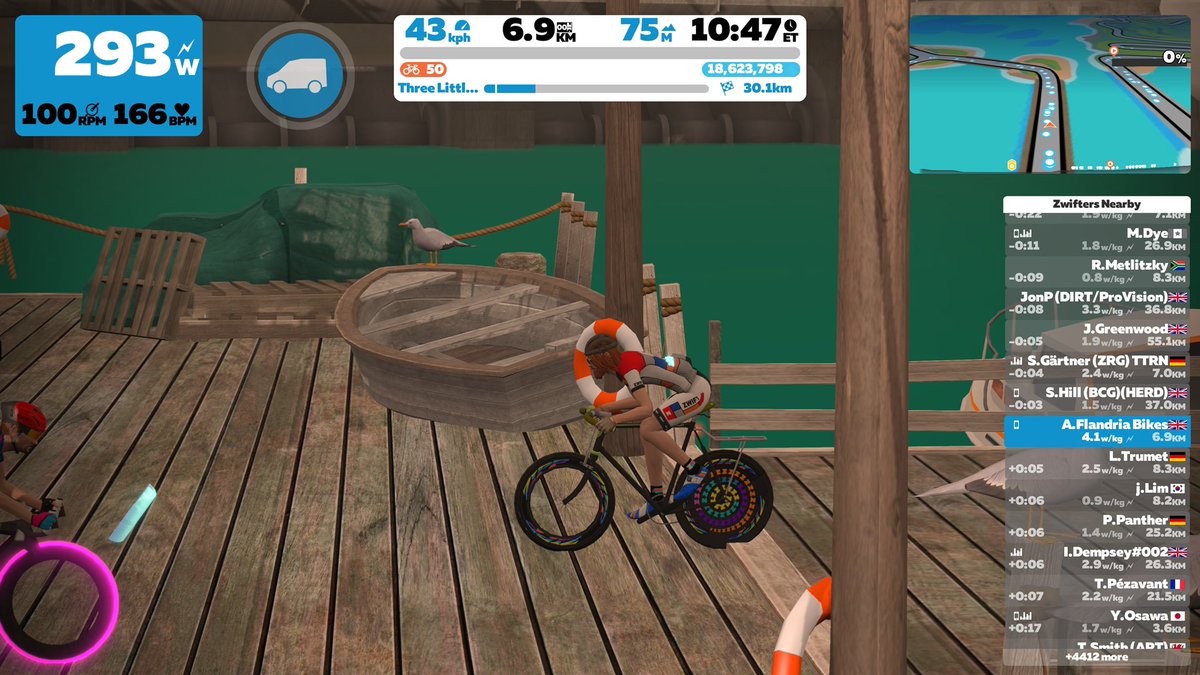 There’s a 1 Hour Challenge for for the Three Little Sisters Watopia Route on <a href="/gozwift/">Zwift</a> How about spicing things up and using the ultra slow and heavy Zwift Safety Bike! Any other Flahute’s wanna take up the challenge? <a href="/zwiftinsider/">Zwift Insider</a>  #cyclinglife #zwiftcycling #tronbike #cycling