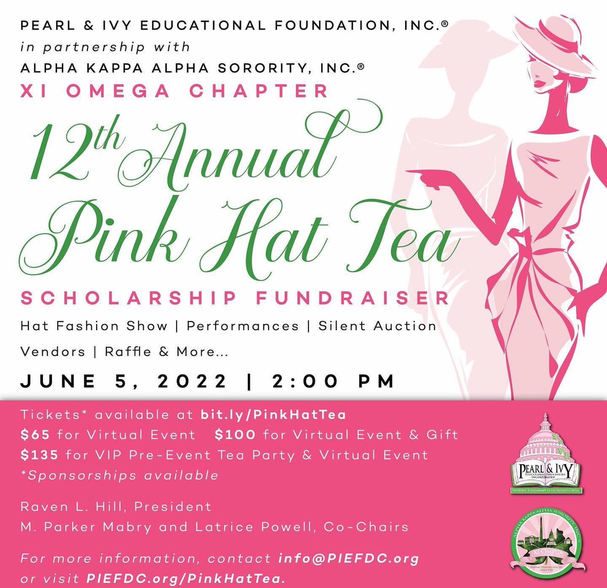 JummyNBC's tweet photo. TODAY! @akaxo 12th annual Pink Hat Tea Scholarship Fundraiser. Tickets are still available! Full information is available at https://t.co/7AjCoIPRmQ

#AKAXO #AKA1908 
#PIEFDC #PinkHatTea #Scholarships https://t.co/X17o0vNj59