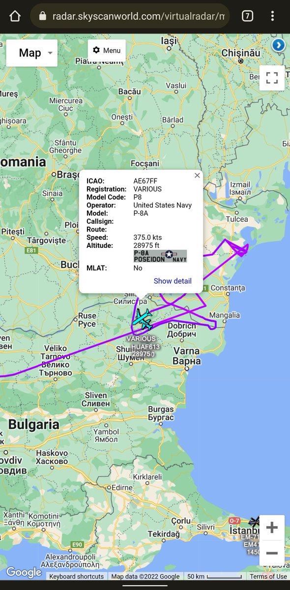 scan_sky's tweet photo. US Navy ๐บ๐ธ - Boeing P-8A Poseidon - Tactical Hex #AE67FF
Heading Back To NAS Sigonella ๐ฎ๐น After A Mission Around The Black Sea Coastline In Romania ๐ท๐ด
๐ธ:Petty Officer 2nd Class Austin Ingram https://t.co/aHw5SfiWwx