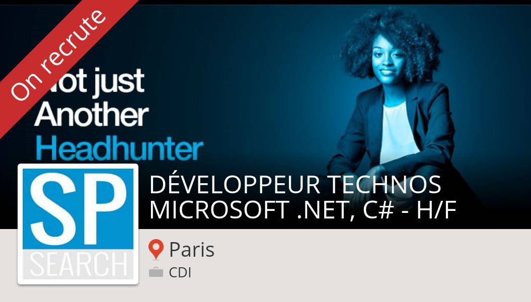 SPSearchFrance's tweet photo. #SPSearch recrute un(e) #DÉVELOPPEUR #TECHNOS MICROSOFT .NET, C# - H/F #Paris, postulez dès maintenant ! #job https://t.co/klYm0oUApr https://t.co/PKsK9mpYTe