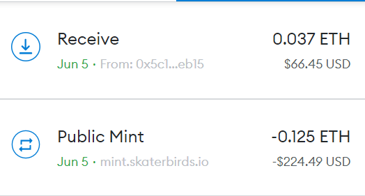 DeezNat_'s tweet photo. Minted my Skaterbird, got my refund instantly, well done @SkaterBirdsNFT https://t.co/VtmILhBv7f