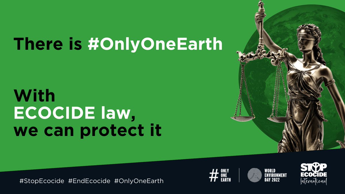 Today is #WorldEnvironmentDay, days after the #Stockholm50 conference and 50 years since the 1972 conference, where then Swedish prime minister Olof Palme first used the term #ecocide on an international stage. Let's make ecocide an international crime. stopecocide.earth