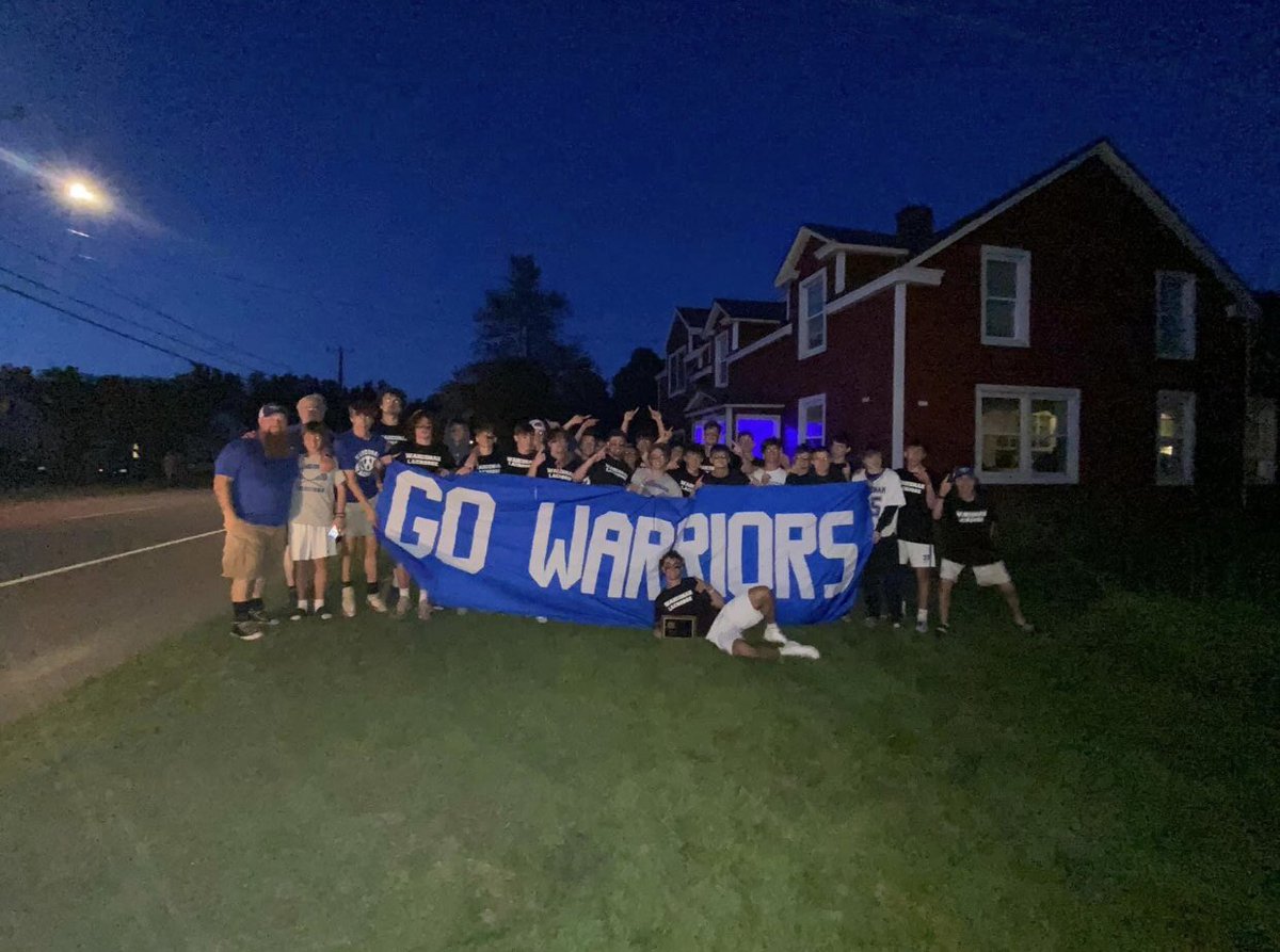 Hilltownlaxdad's tweet photo. How many school principals have a team stop at their house after a big win? I can’t thank @AaronRobb5 and @WRHSGoBlue enough for the amount of support they and the community show their teams. https://t.co/aloTDQ8bhk