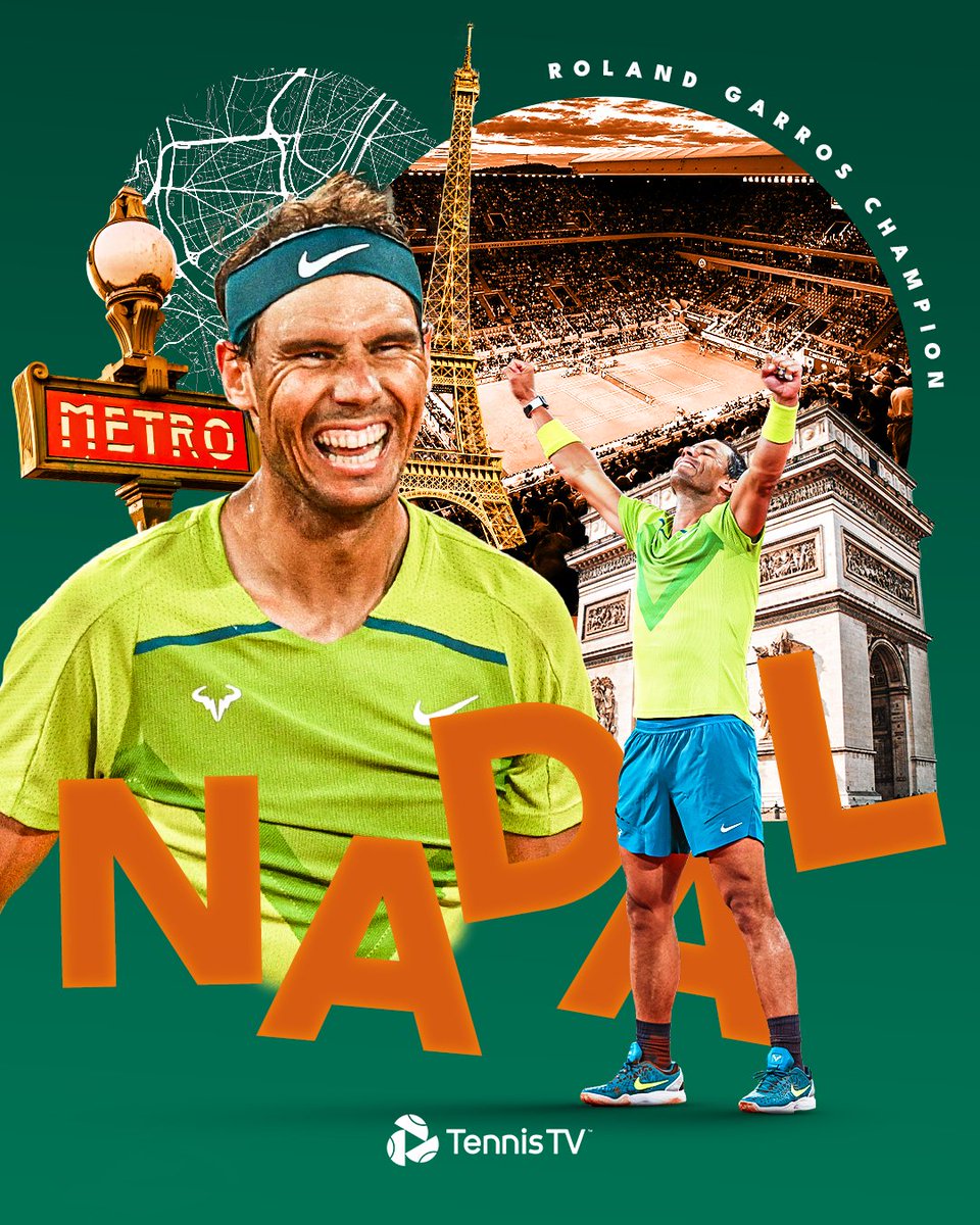 HISTORY REWRITTEN. AGAIN!! 

<a href="/RafaelNadal/">Rafa Nadal</a> defeats Ruud 6-3 6-3 6-0 to win a 14th #RolandGarros crown &amp; 22nd Grand Slam title 🙌