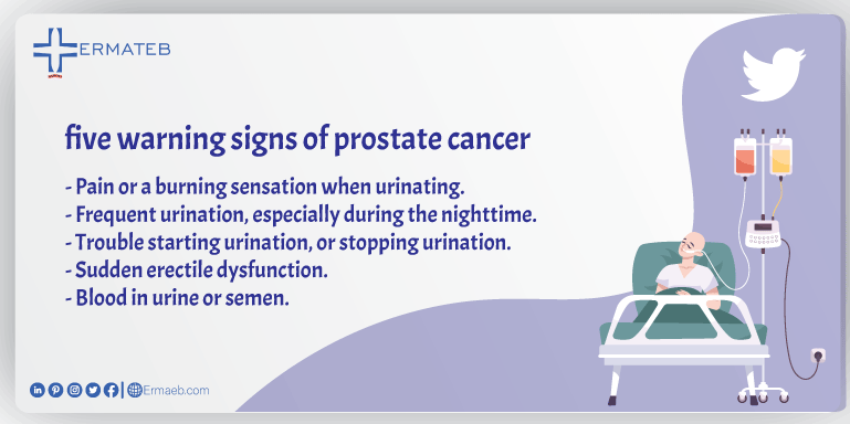 ErmatebEn's tweet photo. ☑️ Five warning signs of prostate cancer:
🔴 Pain or a burning sensation when urinating.
🔵Frequent urination, especially during the nighttime.
🟣Trouble starting urination, or stopping urination.
🔵Sudden erectile dysfunction.
🟠Blood in urine or semen.
👉https://t.co/dqAPvalWVe https://t.co/pDndrfLL2E