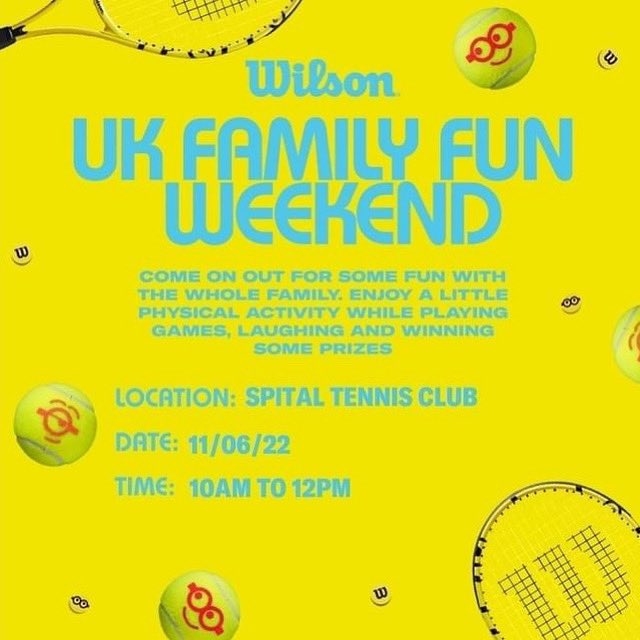MattTennisCoach's tweet photo. @WilsonTennisUK FAMILY FUN WEEKEND 2022 is here @SpitalTennis 

Where: Spital Bowls &amp; Tennis Club, Wigginton Road, Tamworth B79 8RH

When: Saturday 11th June 

Time: 10am to 12pm 

#familyfunweekend #wilsonxminions #tennis #tamworth #sport #fun #friends #family #children https://t.co/YjS3CPsPVJ