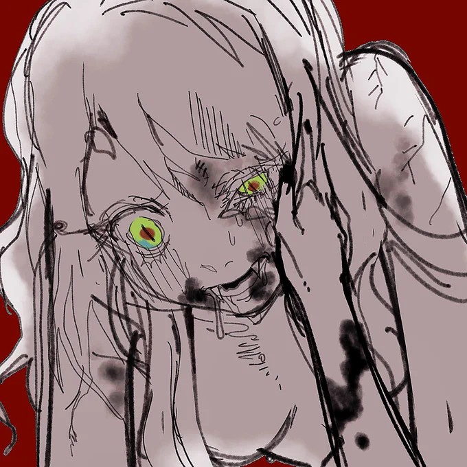 鬼になりたてのちゃんがをもぐもぐしています! 