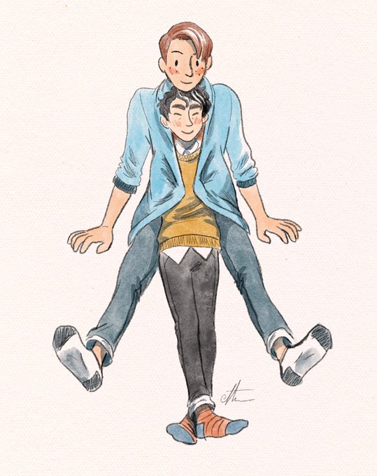 I finally watched HEARTSTOPPER! It was very cute, and I had to draw the boys. 