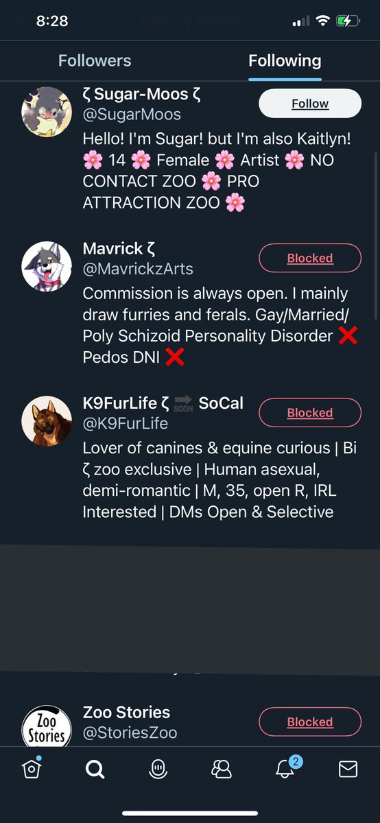 It looks like he just made a new twitter so I want to warn people to block him

BEWARE, BLOCK, AND AVOID THIS SUITER! HE IS IN THE UK!! 

He is not only a practicing zoophile, but a pedo, sexual predator, and art thief.
