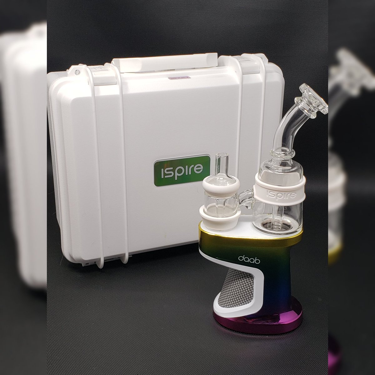 HighTidesInc's tweet photo. ✔Fresh in stock
🌌 Northern Lights daab. An Ispire exclusive 

‼️Only 4,000 units were made. Each of these are numbered.
Silicone seal on carb-cap, white carrying case &amp; new indicator colors when temperature is set and reached.

Available in store

#hightides420 #ispire #daab https://t.co/yRC7XHhIzV
