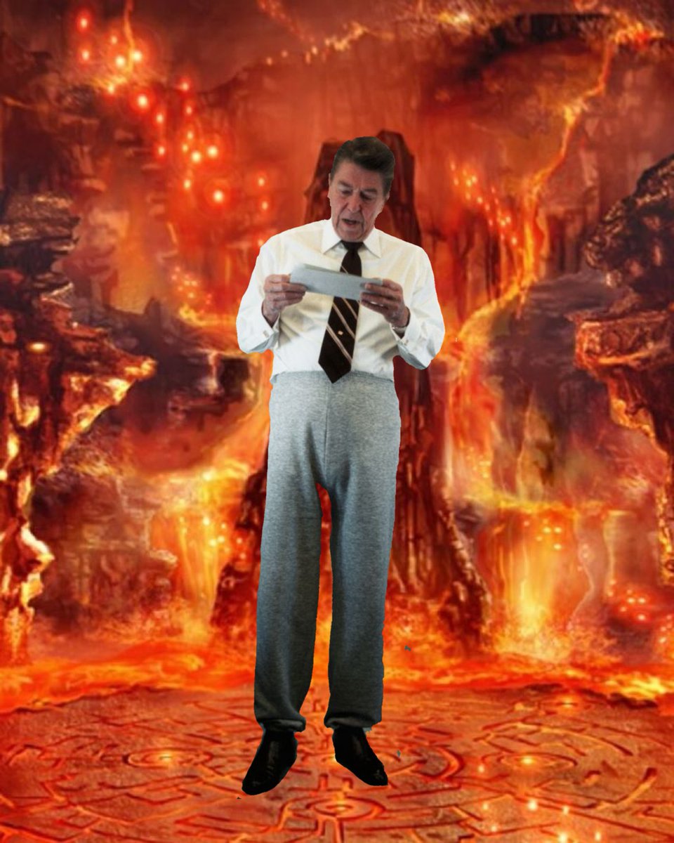 Ronald Reagan died 18 years old today. He currently spends his time reading speeches to distract from the existential dread of burning for eternity.