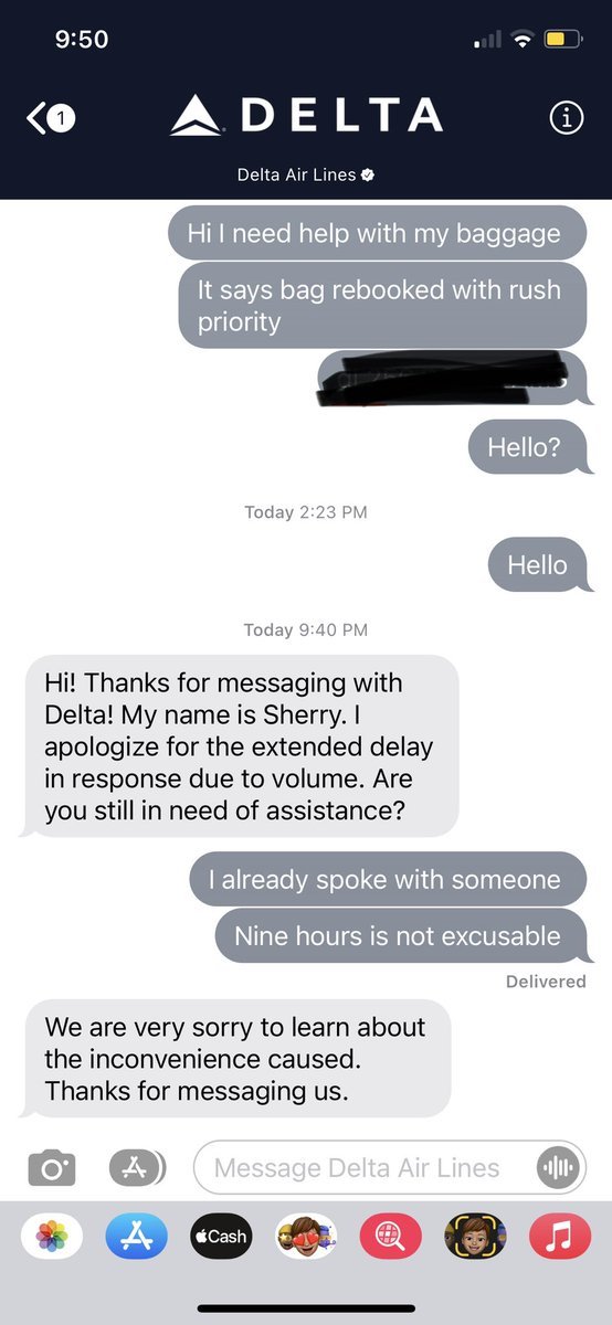 cconti410's tweet photo. @Delta 9 hours from the original reach out… https://t.co/NO1bUj1LKv
