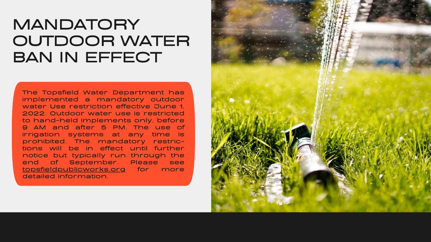 Town of Topsfield on Twitter "The Topsfield Water Department has instituted a mandatory outdoor