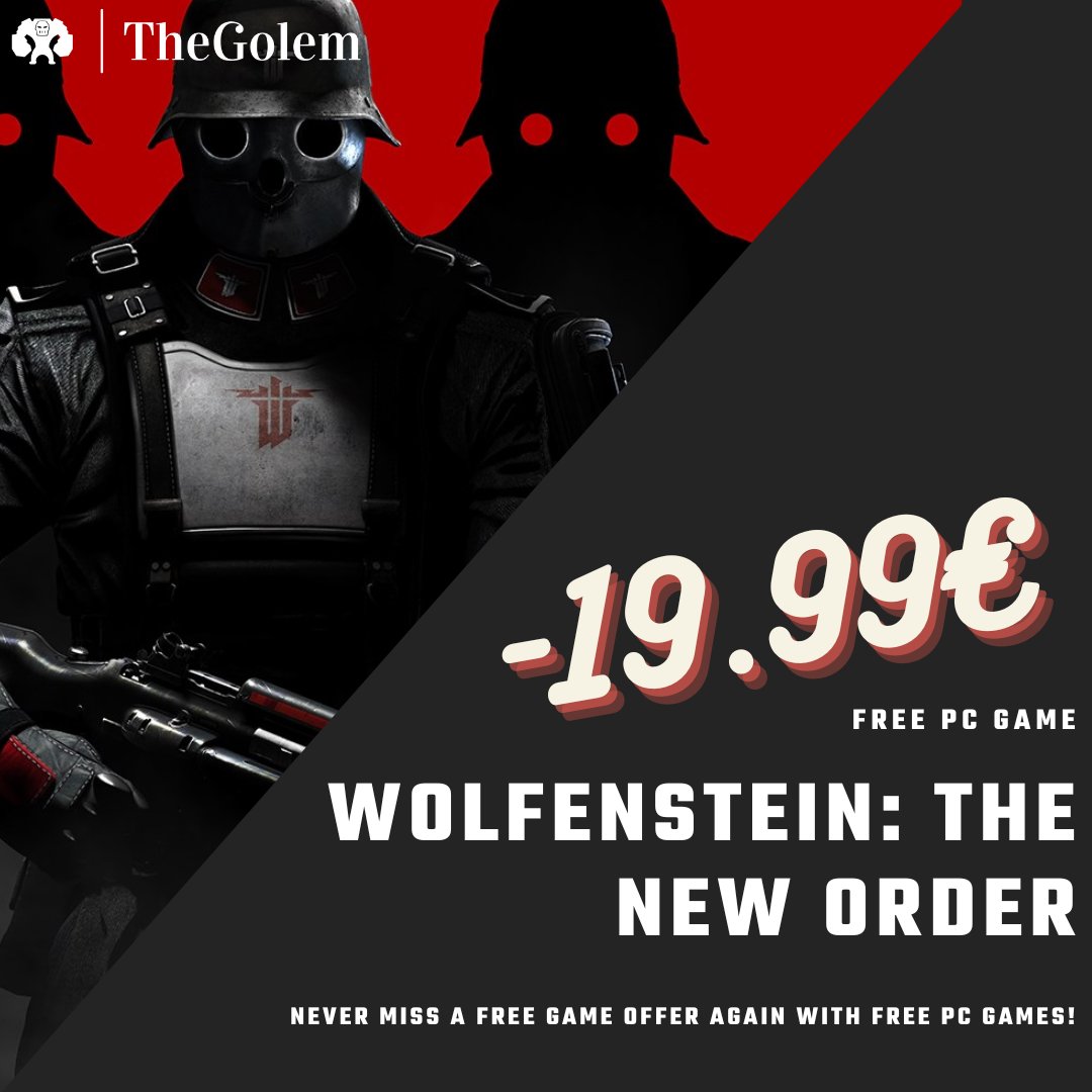 TheGolemDev's tweet photo. Wolfenstein The New Order is free to Keep.

Download our App (https://t.co/QqtWSiZu22) to see all free PC games!

And never miss any Free Game again!

#WolfensteinTheNewOrder
#freesteamkeys​ #freekey​ #free​ #freepc​ #freepcgames​ #freegames​ #freegame​ #freeepicgames https://t.co/gGnSYDzkit