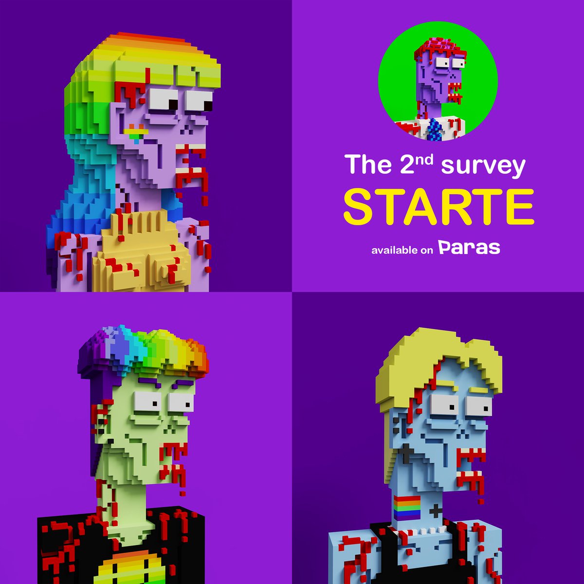 ⚠️2nd survey is coming❗❗❗

Are you miss us?

Come and check it out now!!!

💥available on <a href="/ParasHQ/">Paras 🟩🟧</a>
paras.id/collection/zom…

✨Discord: discord.com/invite/NpjbdHJ…

#NFTs #NFTThailand #NFTThaicommunity  #voxel #zombies