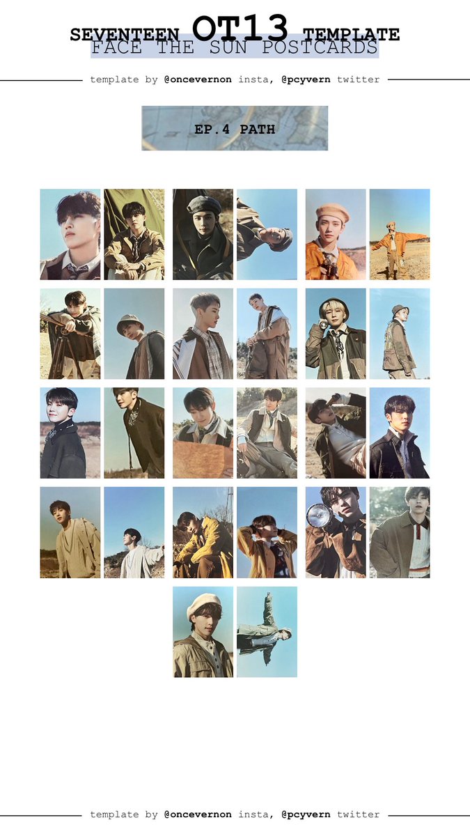 seventeen ot13 templates for the face the sun postcards from ep.4
