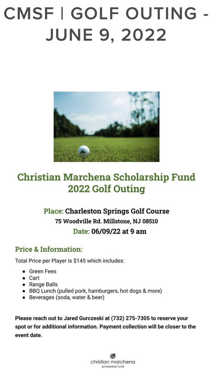 Great Day! Great Cause! Honoring one of our Greats! Foursomes available!