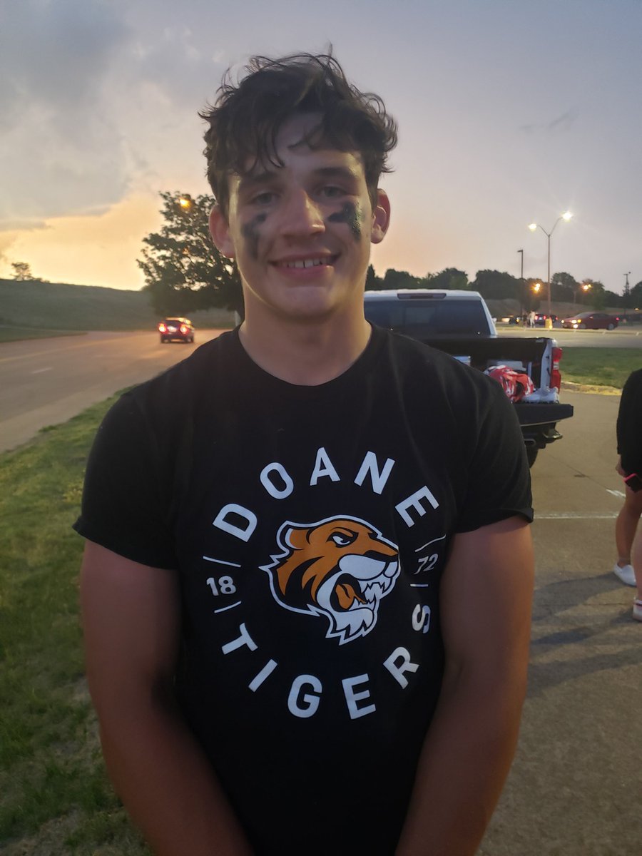 Last time wearing the Bergan helmet for a great cause now on to being a Doane Tiger #MoreThanAGame #allo #doanefball