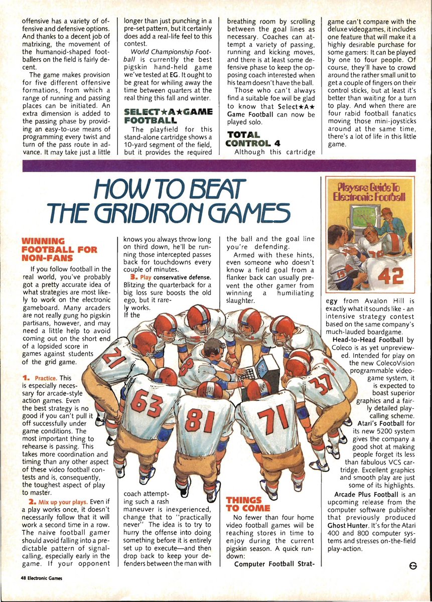 GameResearch_E's tweet photo. The troubled early history of American football in video games. Even before Madden there was a deep desire to see it done well, and it wasn’t quite for another eight years or so.

No consolation, but hey, at least some of these early ones are funny. https://t.co/3KzW2quwhh