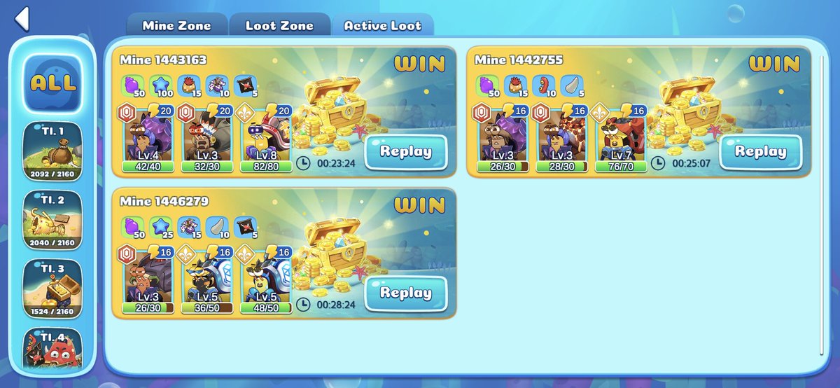 Hello <a href="/PlayCrabada/">Crabada (🦀,🦀) 🔺</a> community! I’m here to share two related builds that are getting great results looting leveled targets using only level one crabs.

The builds are designed to target the very common ore-prime-prime/ore-ore-prime lineups that often mine undisturbed! A 🧵. 
1/10