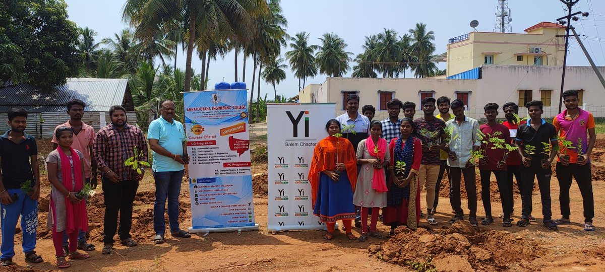 YiSalemChapter's tweet photo. Today #500 #treesaplings was planted by #YiSalem and #Yuva students of Annapoorna Engineering College on ocassion of #WorldEnvironmentDay2022 
#Yi #CII #Youthleadership #thoughtleadership #nationbuilding #climatechange #treeplanting #ForPosterity https://t.co/1eVTVFxK97