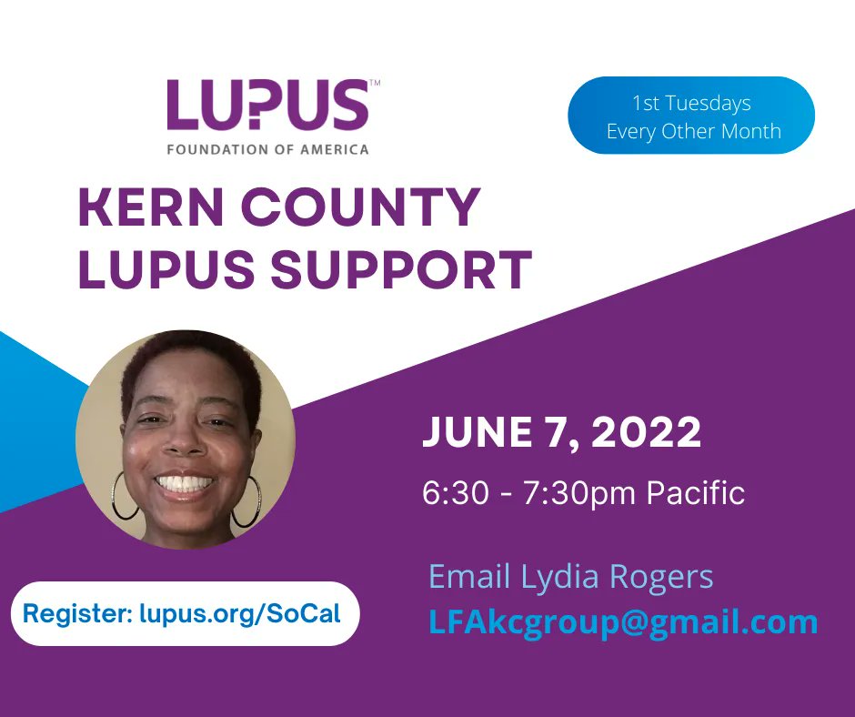 LupusOrgSoCal's tweet photo. Three support groups this week: Kern County on Tuesday, West LA on Wednesday, and Hollywood on Thursday.  Learn more/Register: https://t.co/uRpIIK7lC0 https://t.co/cQetkBVP7G