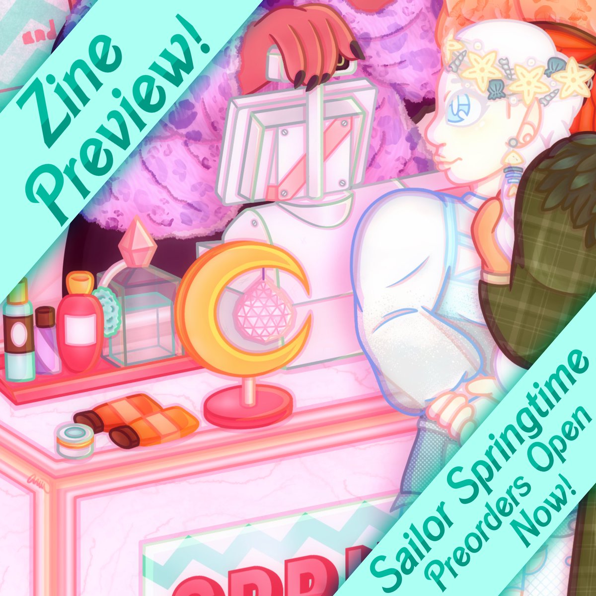 MidnightFox452's tweet photo. A preview of the piece I did for the lovely Sailor Springtime Fanzine! This is a zine celebrating the #SailorMoon30thAnniversary, with all proceeds going to The Environmental Defense Fund. Preorders are open now for digital &amp; physical copies, and other merch! 🌙💗 #SailorMoon https://t.co/lmVHjMIJyt