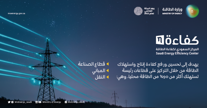 MoEnergy_Saudi's tweet photo. مبادرات وبرامج ترسم لمملكتنا واقعاً مزدهراً، وتعمِّر مستقبلاً يحفظ طاقتنا ومواردنا، لنا ولأجيالنا، لأننا
#لا_نملك_سوى_أرض_واحدة

#اليوم_العالمي_للبيئة