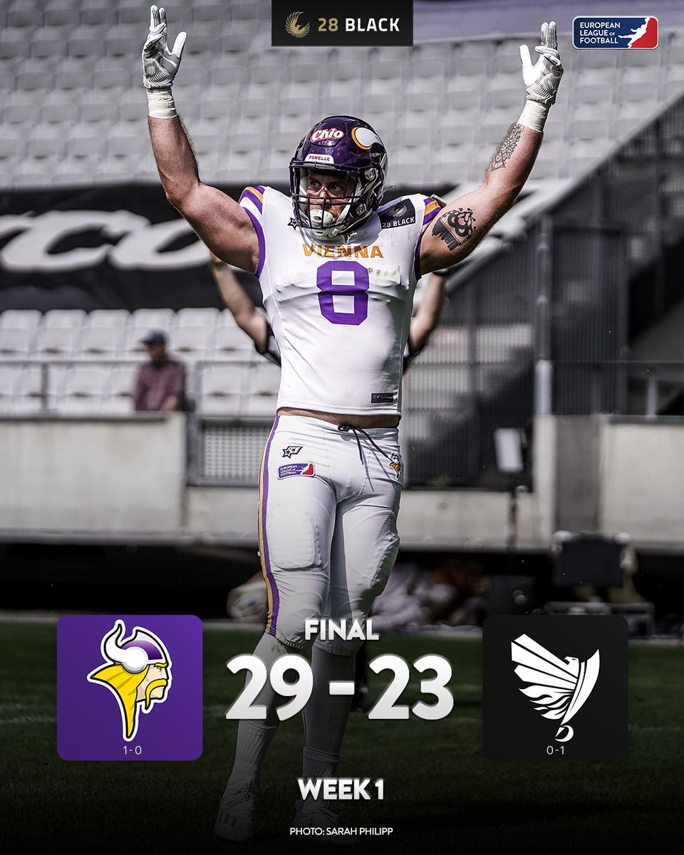 ELF_Official's tweet photo. The @ViennaVikings beat @SWARCO_RAIDERS in the Austrian Battle! 🇦🇹 

#RAIatVIK https://t.co/A9a1t7dD2p