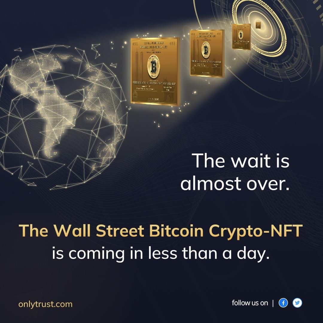 onlytrustnft's tweet photo. The World's First Crypto-NFT is launching on June 6th at 10 AM Centralβ³ With a revolutionary "Stop Loss Mechanism", it is the World's first Crash Proof NFT.
#OnlyTrust #NFT #Marketplace #NFTNews #Bitcoin #Cryptocurrency https://t.co/T99hebW0lE