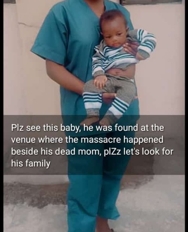 AskPHPeople's tweet photo. This boy was found beside his dead mum at the Owo massacre in Ondo State.

Retweet till he is reunited with his family. 🙏🏽

#PHTwitterCommunity https://t.co/ERmlADdTGJ