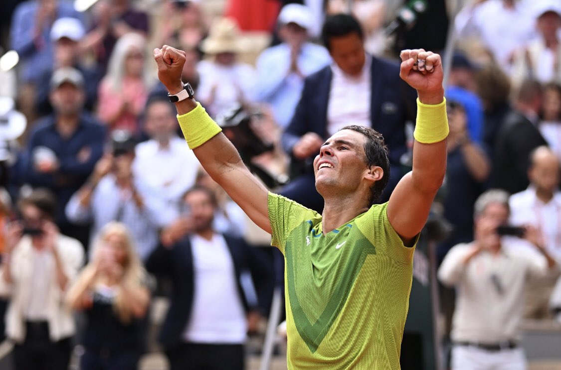 ¡Impresionante el deportista que eres!  <a href="/RafaelNadal/">Rafa Nadal</a>  22🏆
