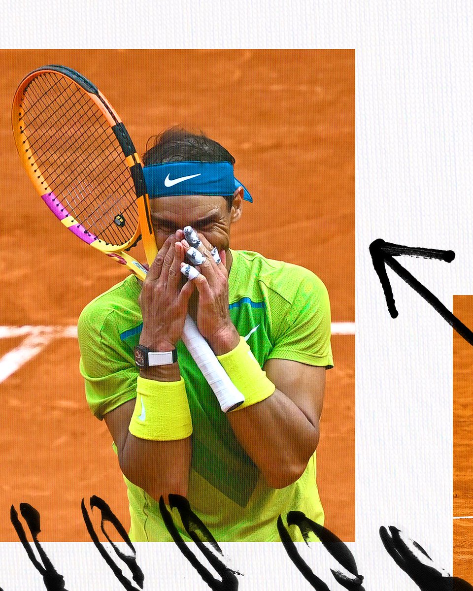 Nike's tweet photo. Another chapter in history plays out. After an impressive victory in France, @RafaelNadal takes his record to the next level with his 22nd slam title. Rafa shows us through discipline and commitment, there’s no limits to where your game can take you. 

22, Never Stop, Never Done. https://t.co/uOfgNd9GVl
