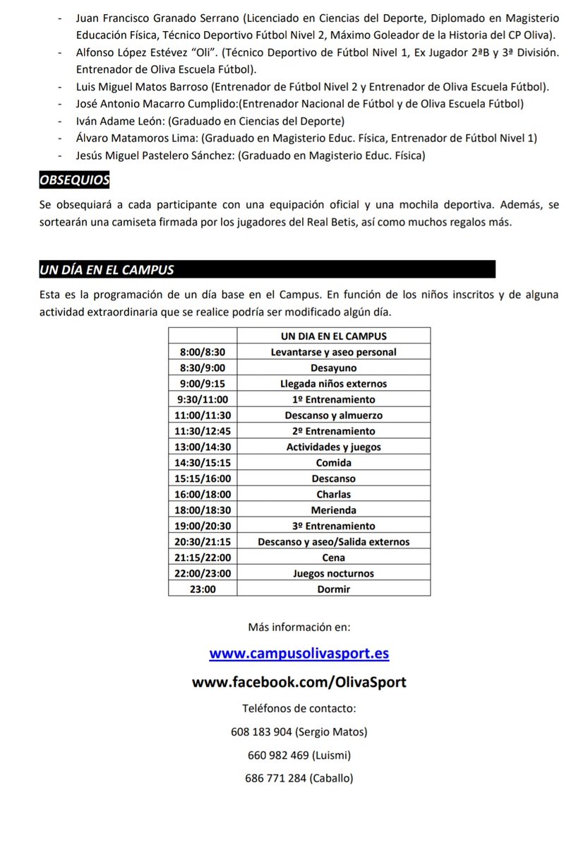 Ya está aquí el VI <a href="/OlivaSportCF/">Campus OlivaSport</a> del 2️⃣7️⃣ de junio al 2️⃣ de julio, en Oliva de la Frontera.
Inscripciones en campusolivasport.es/inscripcion.php
La semana que todos estábamos esperando!!!⚽⚽⚽