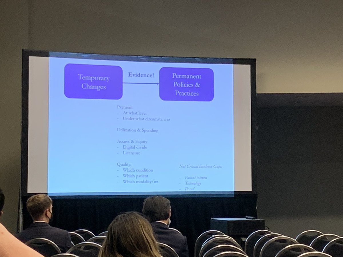 The majority of the audience has delivered #telemedicine but what we do NOT know >> what we do know about telemedicine. Time for us  #ARM22 researchers to close these evidence gaps! @ateevm @E_BookerMD @MightyCasey Latoya Thomas @j_r_a_m