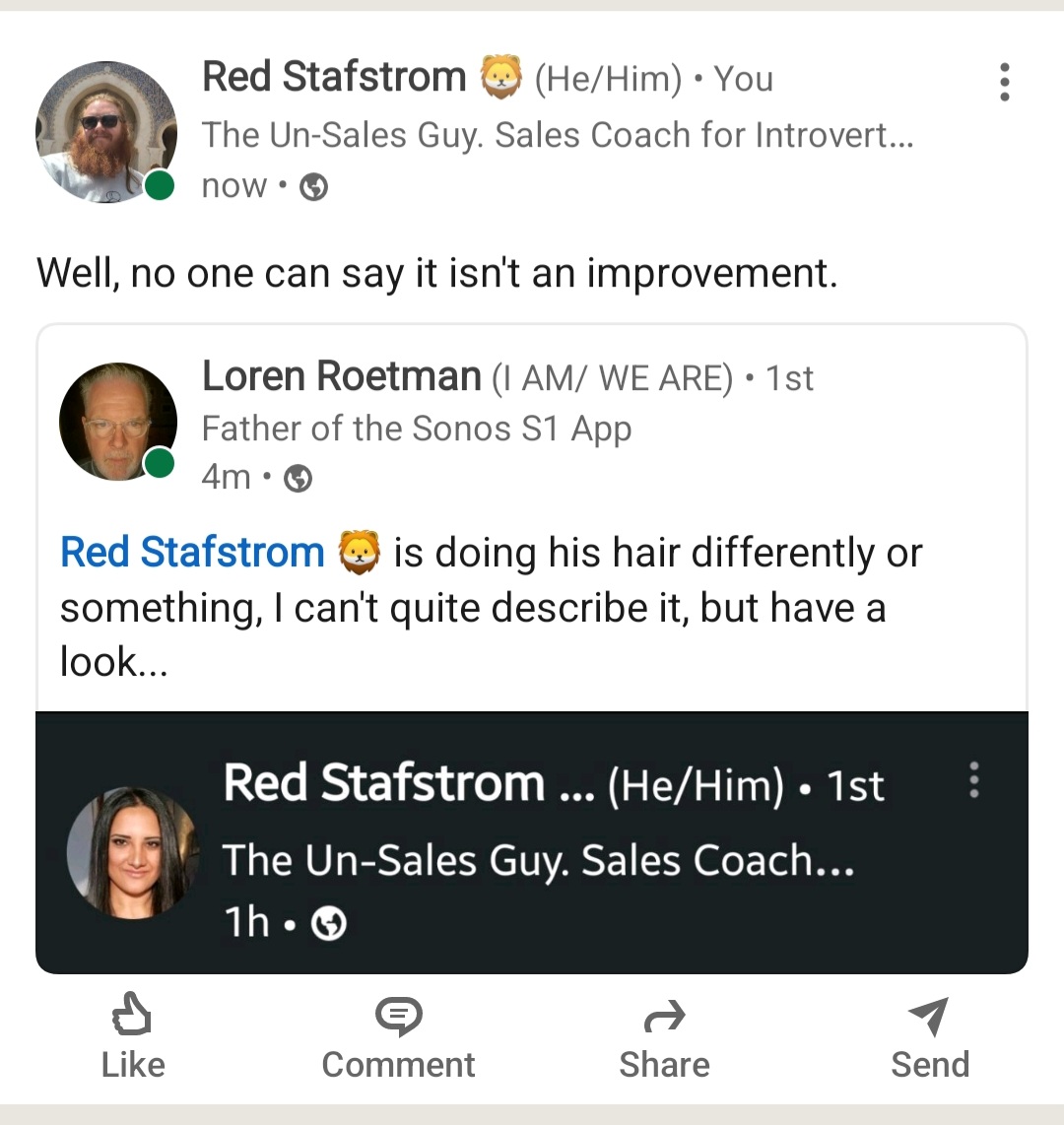 Maybe it is my new shampoo. 

#linkedin #socialmedia #catfishing