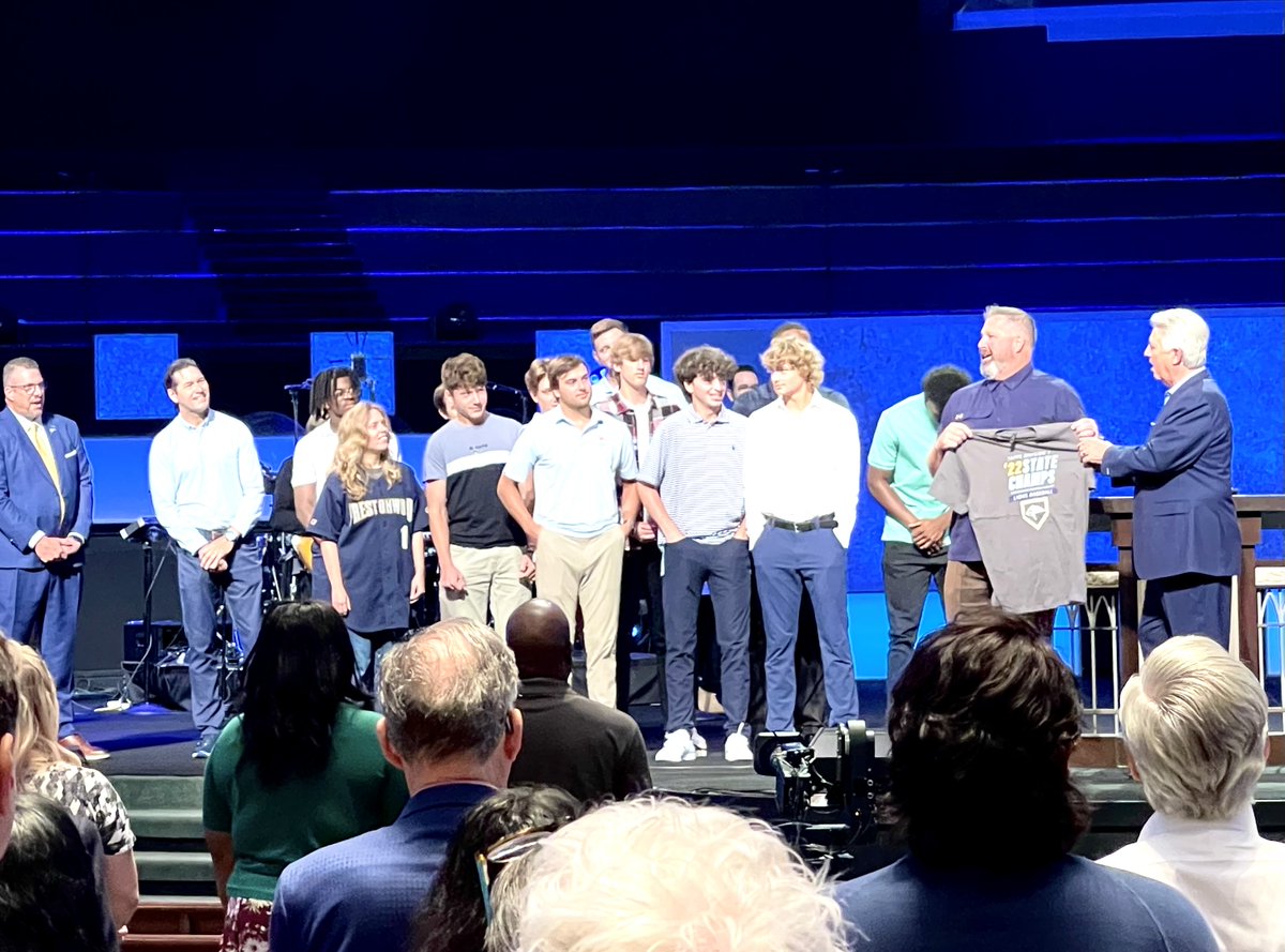 It was an honor to have our State Championship baseball team recognized during the service <a href="/Prestonwood/">Prestonwood Baptist</a> today! Congratulations to these athletes!