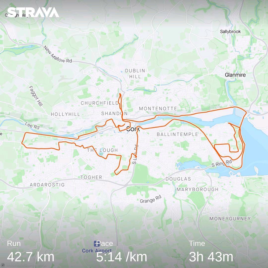 PeterMannion10's tweet photo. #CorkCityMarathon22 completed. Massive thanks to the crowd/friends that came out to support &amp; my family for joining at numerous points around the course. For anyone thinking of doing it, I couldn't recommend it enough!!
Check out my activity on Strava: https://t.co/YEwR6THLYl https://t.co/Fn4khPnGUg