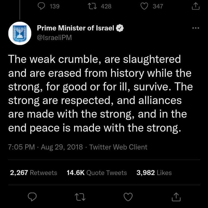 Once again we are hearing explicit endorsement of fascistic policies by the Israeli government and once again most of the world will turn away pretending nothing is going on. It hurts but it's not surprising seeing the lack of international reactions to the zionist apartheid