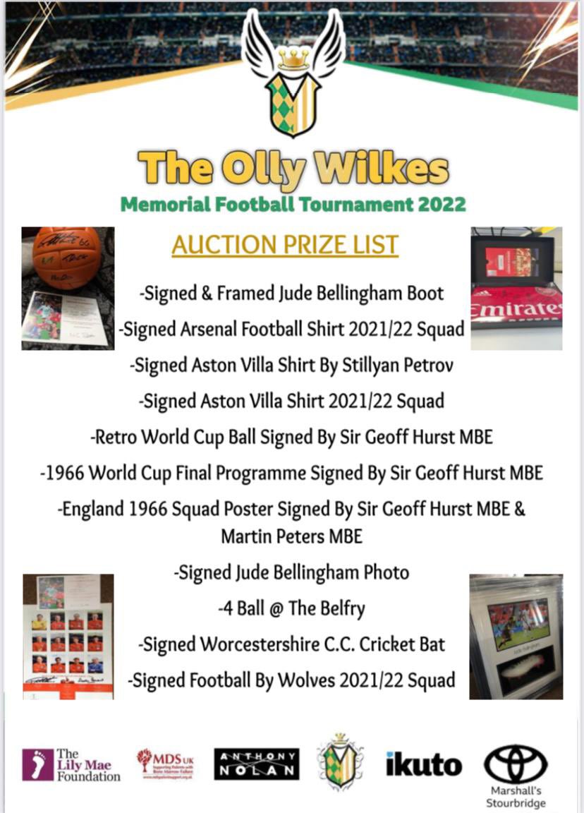 simonwilkes13's tweet photo. ⚽️🇬🇧   20 DAYS TO GO   ⚽️🇬🇧.
Get your bids in for these wonderful Auction Prizes that will go under the hammer @ The Raven at 7pm after Ollys Memorial Football Tournament on Saturday 25th June.
If you wish to place a bid, private message me. https://t.co/2a6WWKugoi