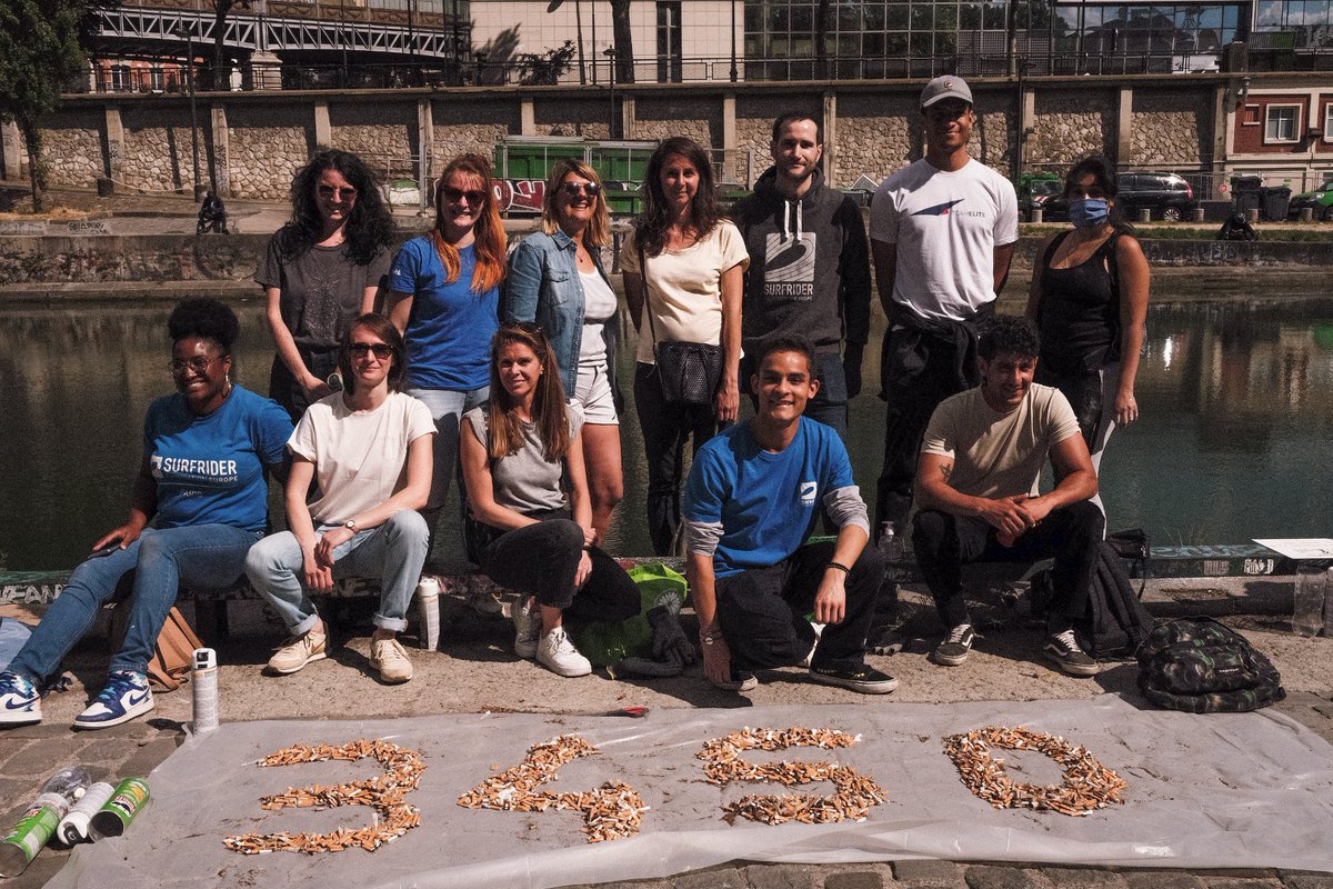 En cette journée mondiale de l'environnement, petit retour sur l'action de Collecte &amp; CleanTag.
Une dizaine de bénévoles rassemblé autour du canal St Martin a récolté 3450 mégots !
#surfriderParis #surfriderEurope #pollution #megot #JourneeMondialedelenvironnement