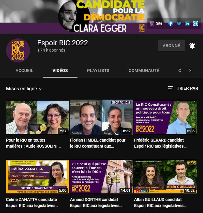 espoirRIC2022's tweet photo. Ne ratez pas nos courtes interviews par Clara Egger de plusieurs candidatures pour le #RIC #constituant aux #Législatives2022 ici : https://t.co/l2UXKJAFbu...
La #diversité des profils des candidat(e)s vous surprendra ! https://t.co/2qMSOoiNKA